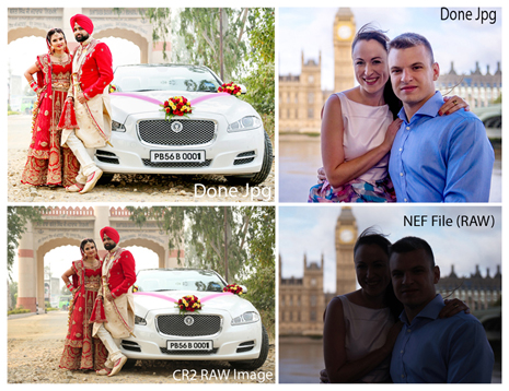 Wedding Photo Editing — before and after sample